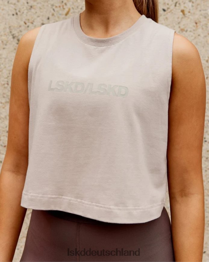 Frauen LSKD Kurz geschnittenes Speedway Flxcotton-Tanktop – Taupe Bekleidung VD2NLV181