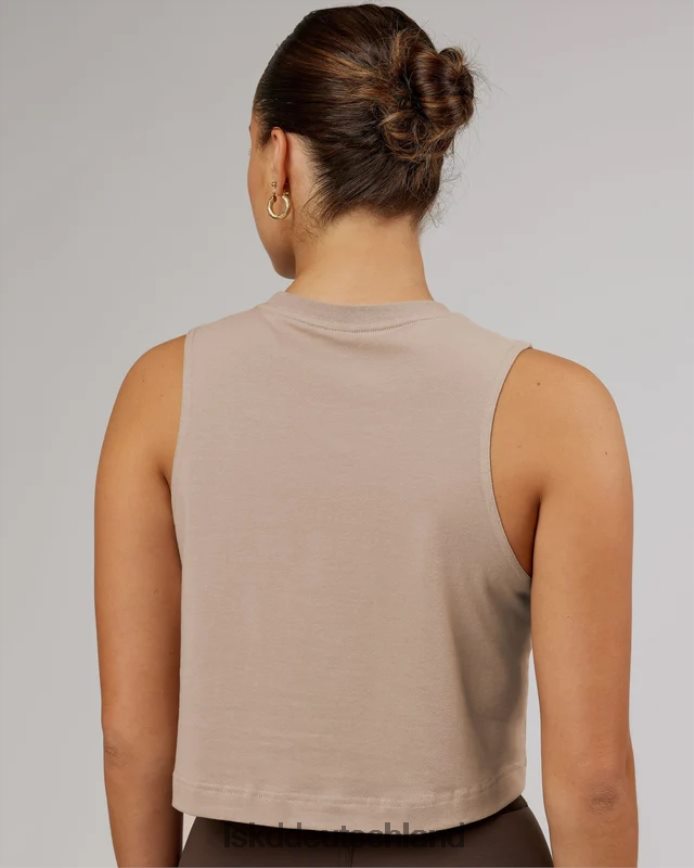 Frauen LSKD Kurz geschnittenes Speedway Flxcotton-Tanktop – Taupe Bekleidung VD2NLV181