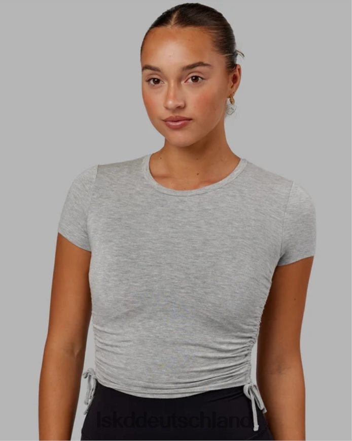 Frauen LSKD Kurzes Kick-on-T-Shirt – hellgrau meliert Bekleidung VD2NLV284