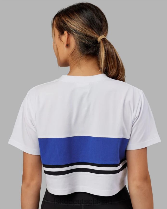 Frauen LSKD Kurzes Line-Up-T-Shirt – White-Power-Kobalt Bekleidung VD2NLV277