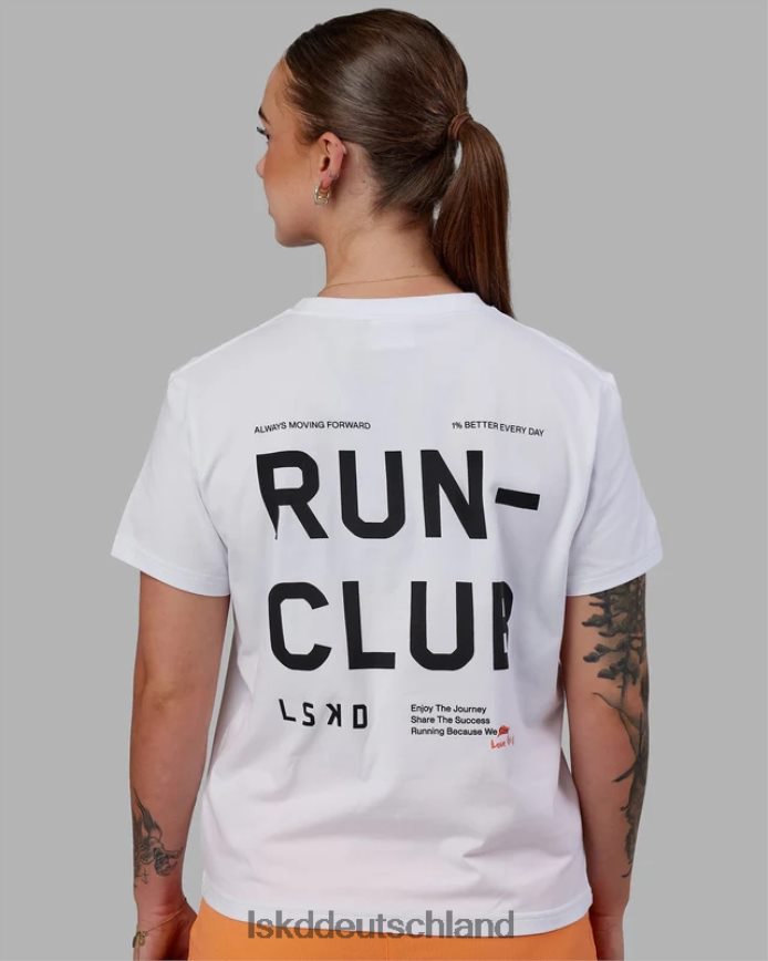 Frauen LSKD Love the Run FLXCotton T-Shirt – weiß-schwarz Bekleidung VD2NLV279