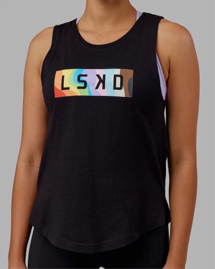 Frauen LSKD Luna-Tank – Pride-Schwarz Bekleidung VD2NLV140