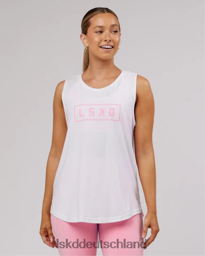 Frauen LSKD Luna Tank – weiß-rosa Zuckerguss Bekleidung VD2NLV193