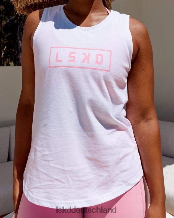 Frauen LSKD Luna Tank – weiß-rosa Zuckerguss Bekleidung VD2NLV193