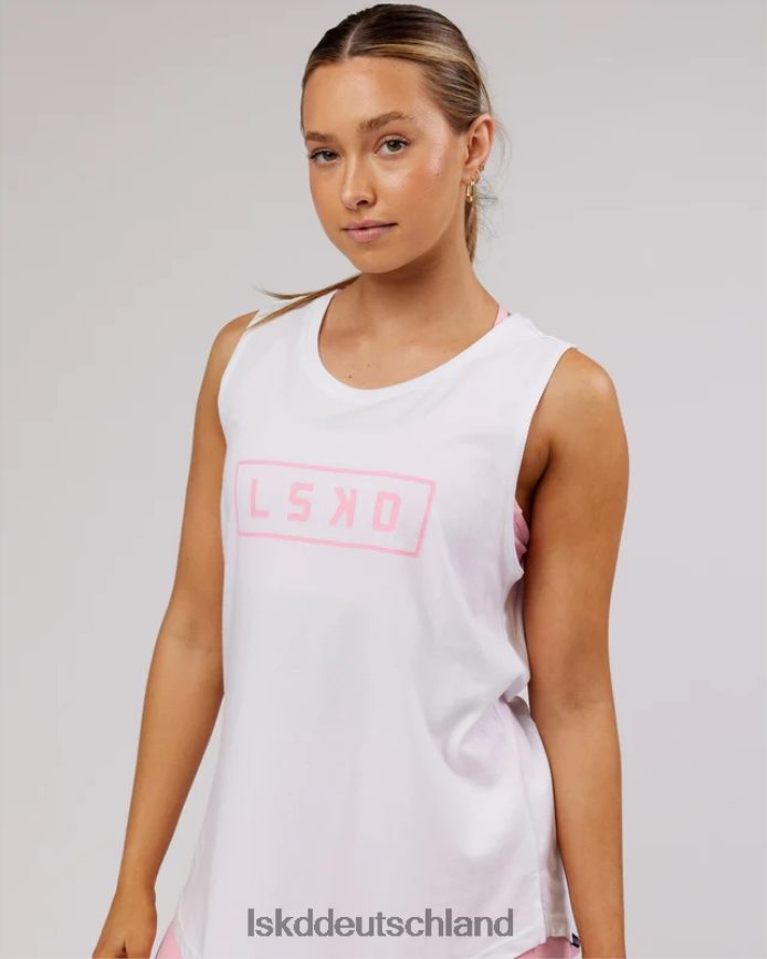Frauen LSKD Luna Tank – weiß-rosa Zuckerguss Bekleidung VD2NLV193