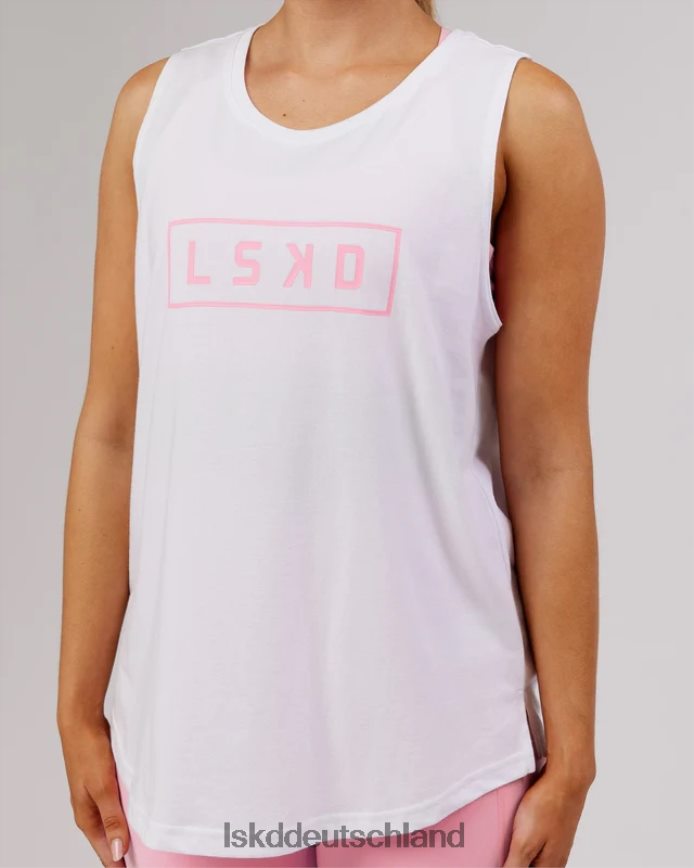 Frauen LSKD Luna Tank – weiß-rosa Zuckerguss Bekleidung VD2NLV193