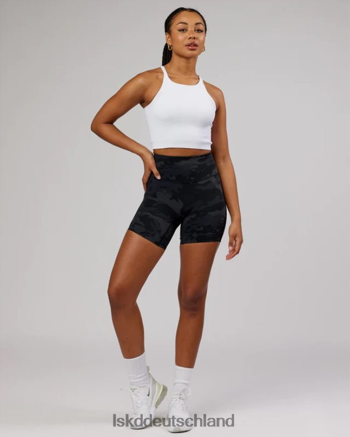 Frauen LSKD Minimales, nahtloses, bauchfreies, geripptes Tanktop – weiß Bekleidung VD2NLV146