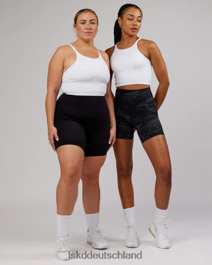 Frauen LSKD Minimales, nahtloses, bauchfreies, geripptes Tanktop – weiß Bekleidung VD2NLV146