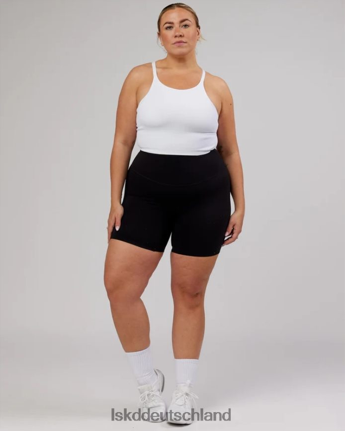 Frauen LSKD Minimales, nahtloses, bauchfreies, geripptes Tanktop – weiß Bekleidung VD2NLV146