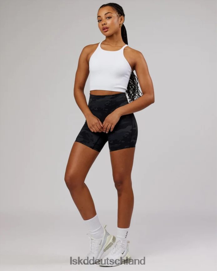 Frauen LSKD Minimales, nahtloses, bauchfreies, geripptes Tanktop – weiß Bekleidung VD2NLV146