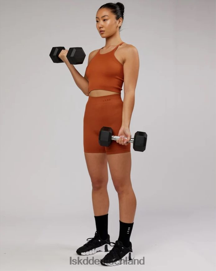 Frauen LSKD Minimales, nahtloses, geripptes Tanktop – kastanienbraun Bekleidung VD2NLV202