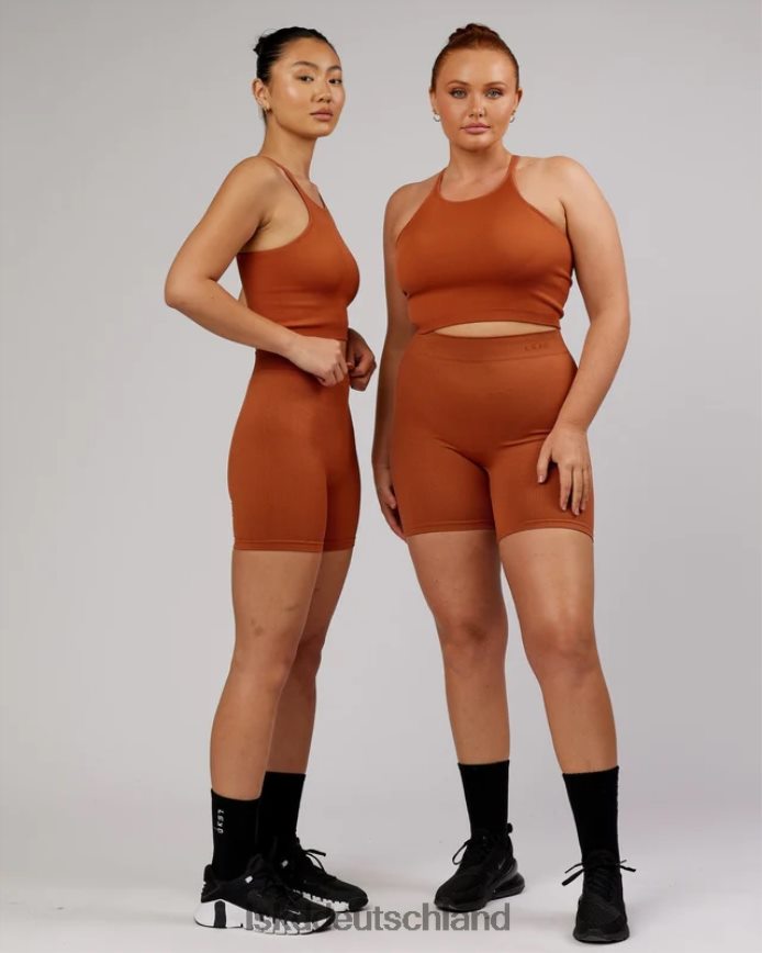 Frauen LSKD Minimales, nahtloses, geripptes Tanktop – kastanienbraun Bekleidung VD2NLV202