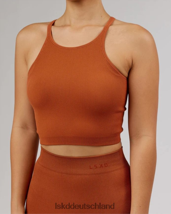 Frauen LSKD Minimales, nahtloses, geripptes Tanktop – kastanienbraun Bekleidung VD2NLV202