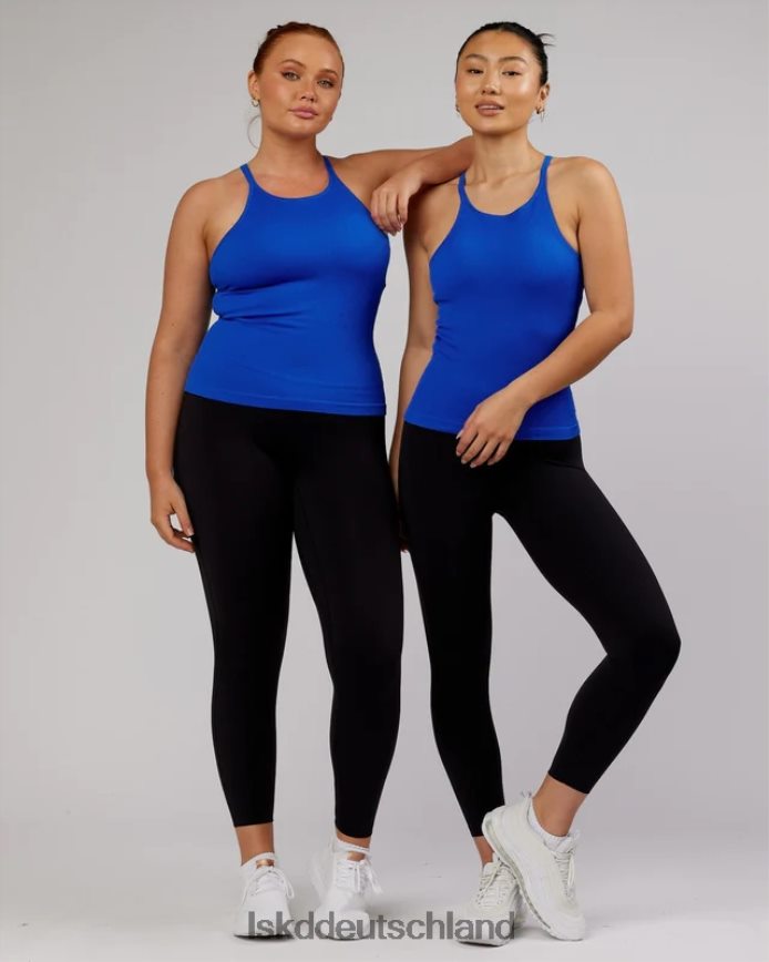 Frauen LSKD Minimales, nahtloses, geripptes Tanktop – kräftiges Blau Bekleidung VD2NLV211