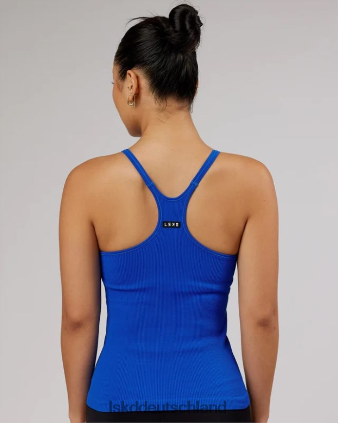 Frauen LSKD Minimales, nahtloses, geripptes Tanktop – kräftiges Blau Bekleidung VD2NLV211