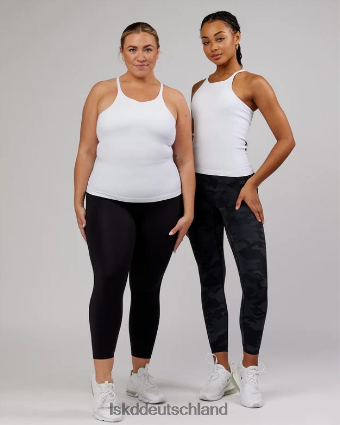 Frauen LSKD Minimales, nahtloses, geripptes Tanktop – weiß Bekleidung VD2NLV127