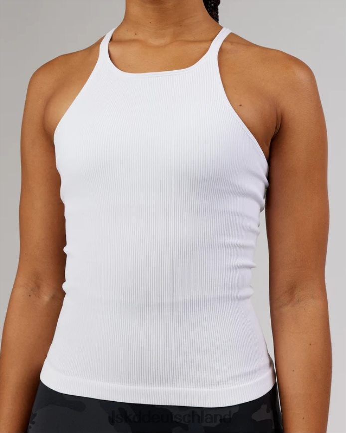 Frauen LSKD Minimales, nahtloses, geripptes Tanktop – weiß Bekleidung VD2NLV127