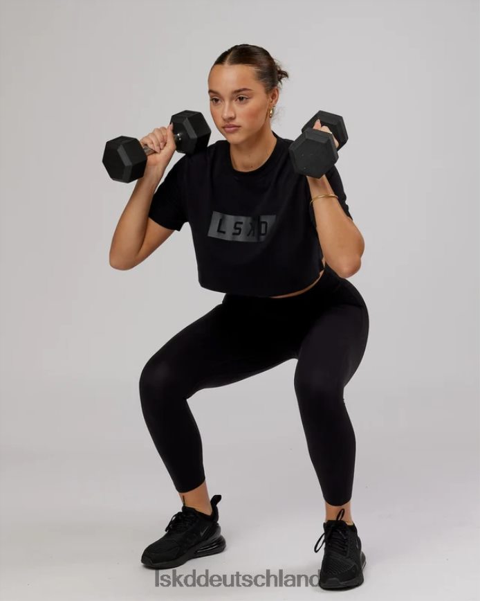 Frauen LSKD Rapid Flxdry kurzes T-Shirt – schwarz Bekleidung VD2NLV302