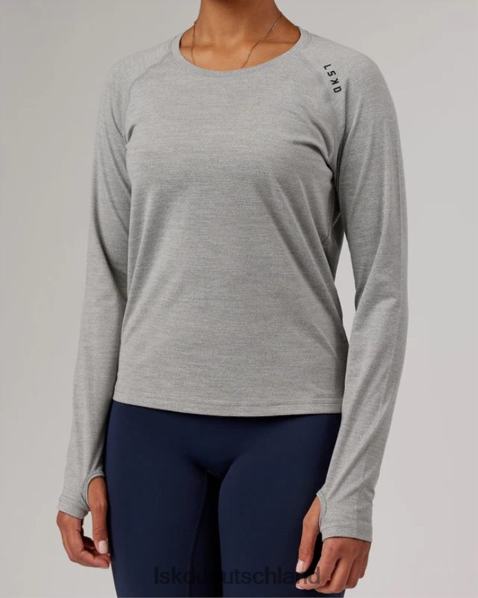 Frauen LSKD perform vapourflx ls tee – lt grey marl Bekleidung VD2NLV281