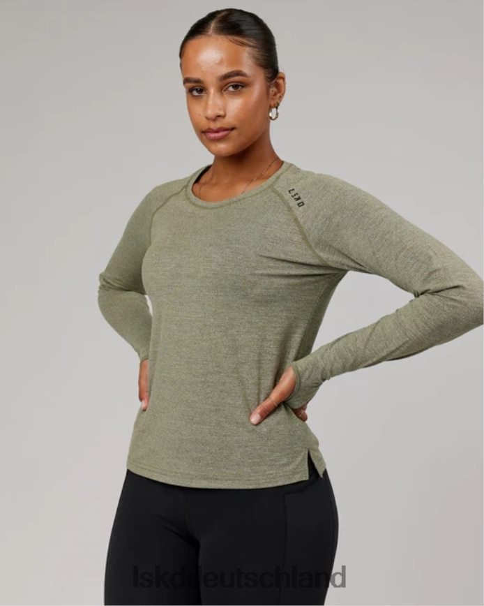 Frauen LSKD perform vapourflx ls tee – olive marl Bekleidung VD2NLV304