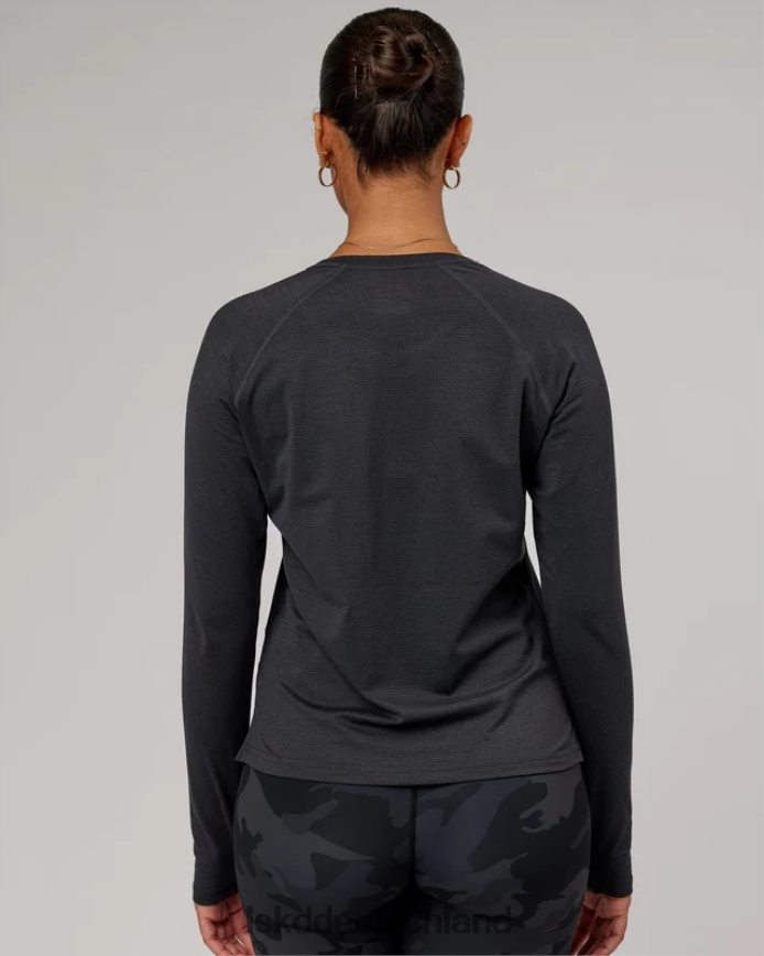 Frauen LSKD perform vapourflx ls tee – schwarz meliert Bekleidung VD2NLV283