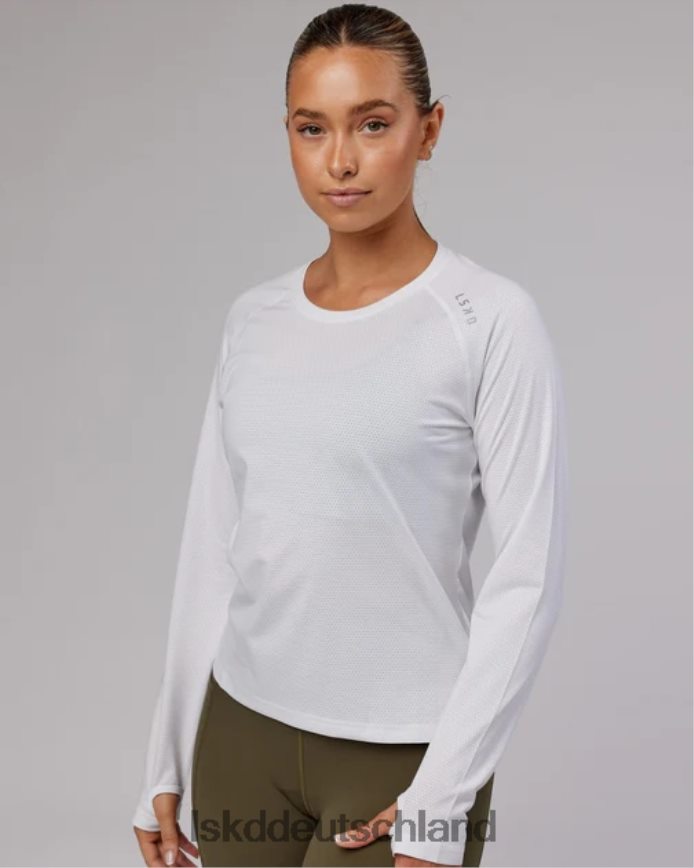 Frauen LSKD perform vapourflx ls tee – weiß meliert Bekleidung VD2NLV285