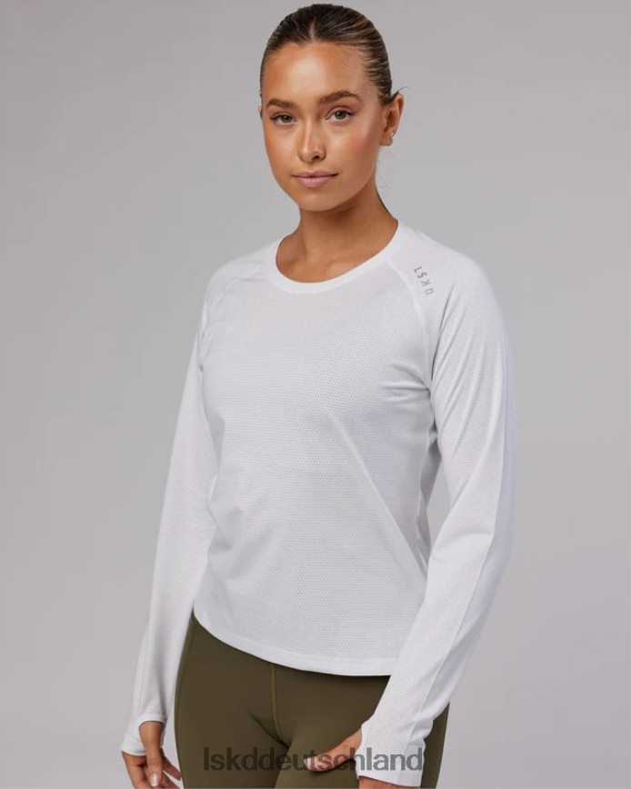 Frauen LSKD perform vapourflx ls tee – weiß meliert Bekleidung VD2NLV285