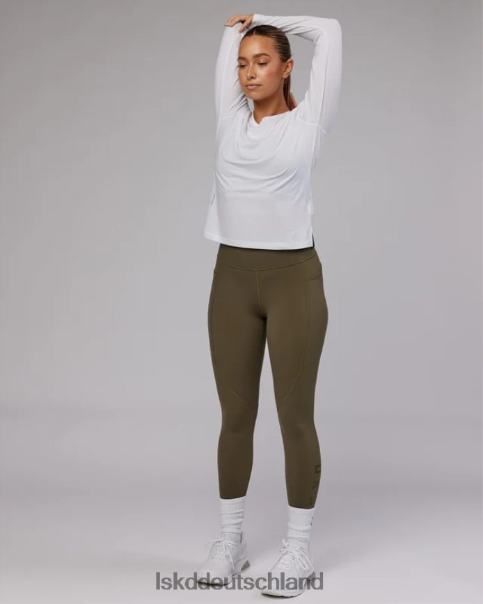 Frauen LSKD perform vapourflx ls tee – weiß meliert Bekleidung VD2NLV285
