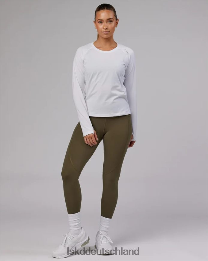 Frauen LSKD perform vapourflx ls tee – weiß meliert Bekleidung VD2NLV285