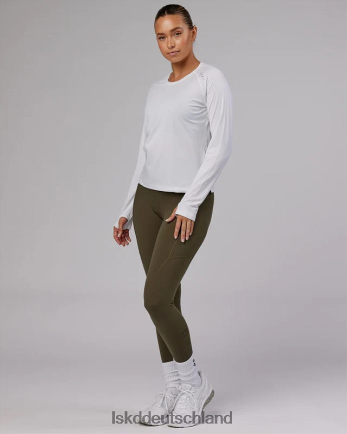 Frauen LSKD perform vapourflx ls tee – weiß meliert Bekleidung VD2NLV285