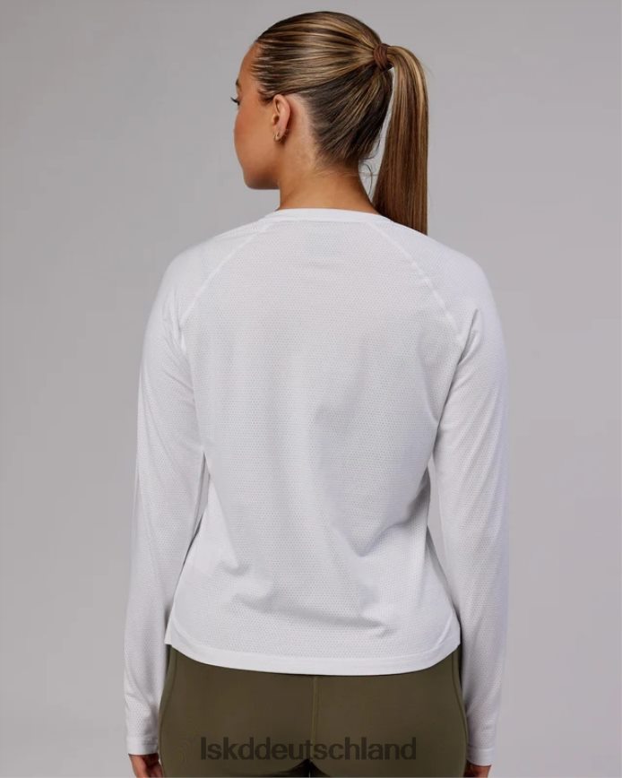 Frauen LSKD perform vapourflx ls tee – weiß meliert Bekleidung VD2NLV285