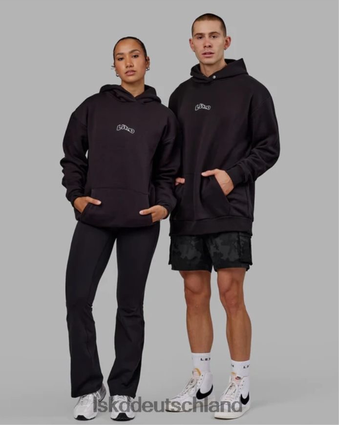Männer LSKD Mad Happy Kapuzenpullover in Übergröße – Schwarz Bekleidung VD2NLV1030