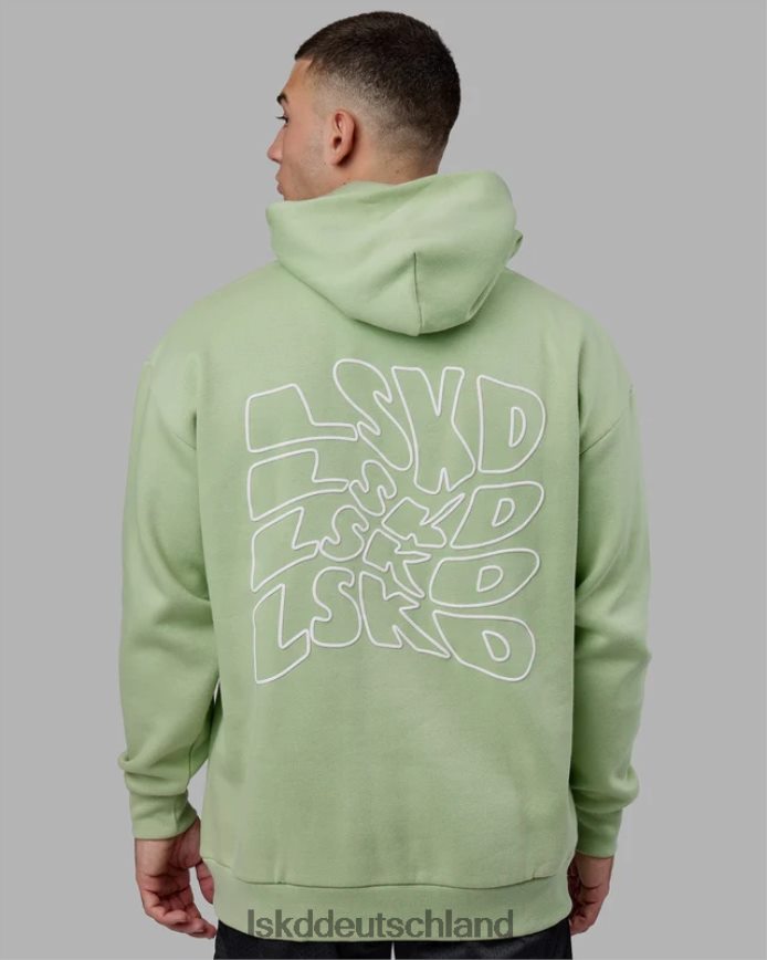 Männer LSKD Mad Happy Kapuzenpullover in Übergröße – grüne Abb Bekleidung VD2NLV1031