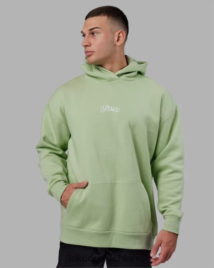 Männer LSKD Mad Happy Kapuzenpullover in Übergröße – grüne Abb Bekleidung VD2NLV1031