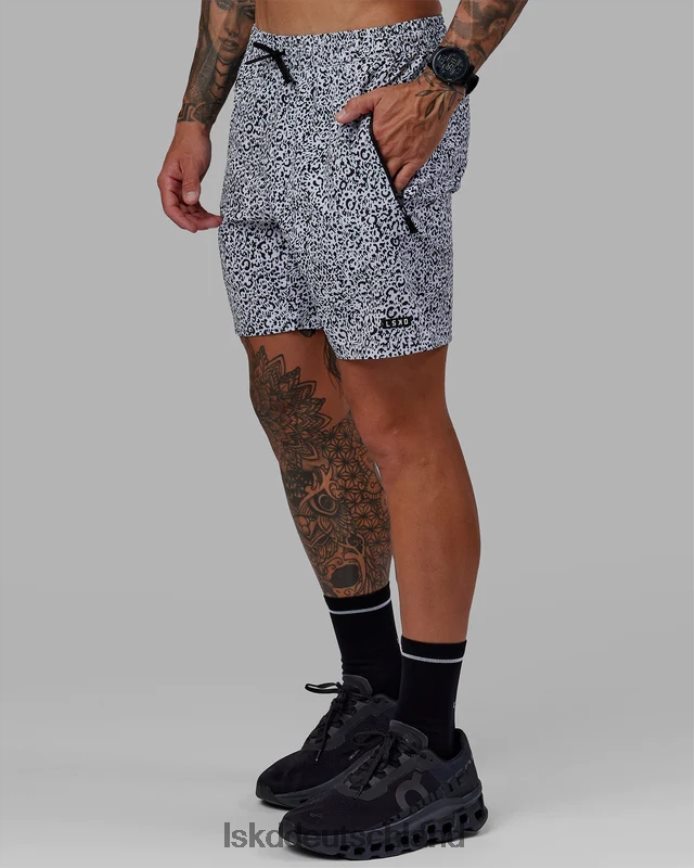 Männer LSKD Rep 7'' Performance Short – geflecktes Weiß-Schwarz Bekleidung VD2NLV1061