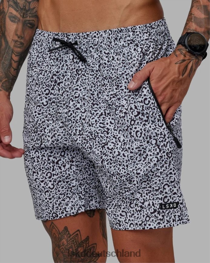 Männer LSKD Rep 7'' Performance Short – geflecktes Weiß-Schwarz Bekleidung VD2NLV1061