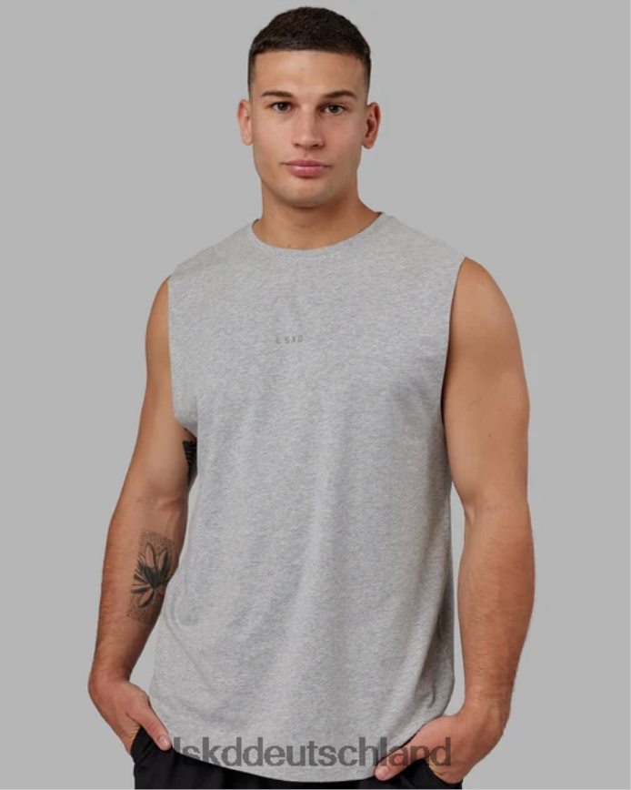 Männer LSKD Base flxcotton Tank – Hellgrau meliert Bekleidung VD2NLV995