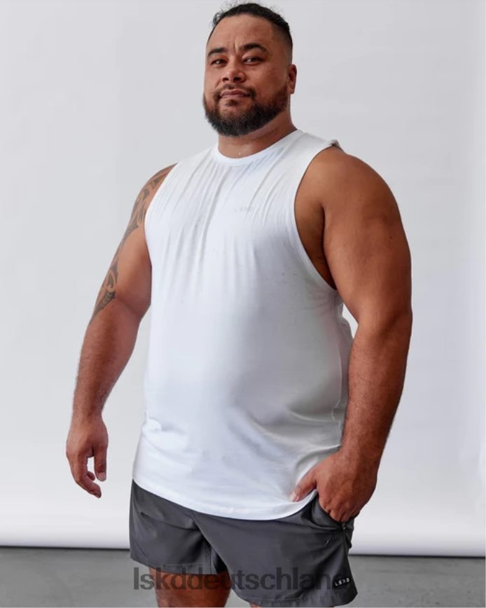 Männer LSKD Deluxe-Pimaflx-Tanktop – weiß Bekleidung VD2NLV1003