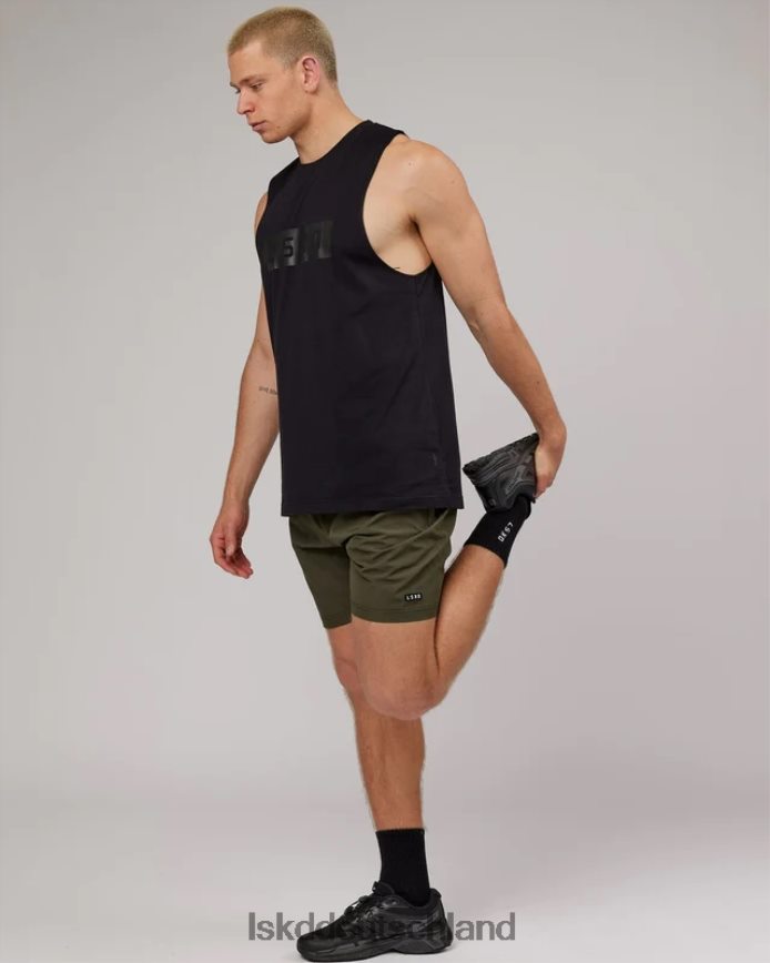 Männer LSKD Kraft-Flxdry-Training-Fit-Performance-Tanktop – Schwarz Bekleidung VD2NLV1002