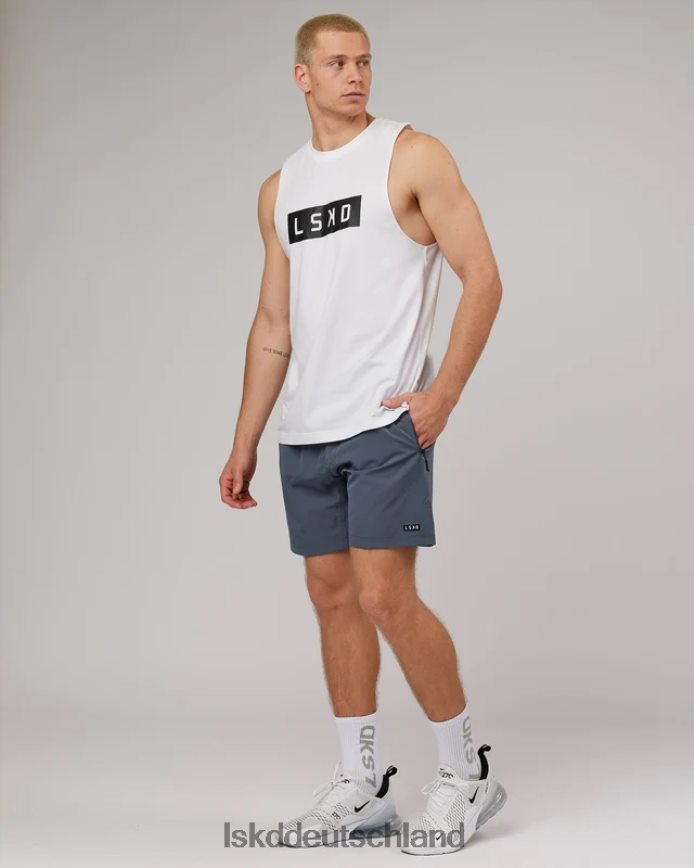 Männer LSKD Kraft-Flxdry-Trainings-Fit-Performance-Tanktop – weiß-schwarz Bekleidung VD2NLV1016