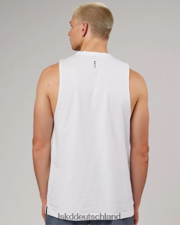 Männer LSKD Kraft-Flxdry-Trainings-Fit-Performance-Tanktop – weiß-schwarz Bekleidung VD2NLV1016