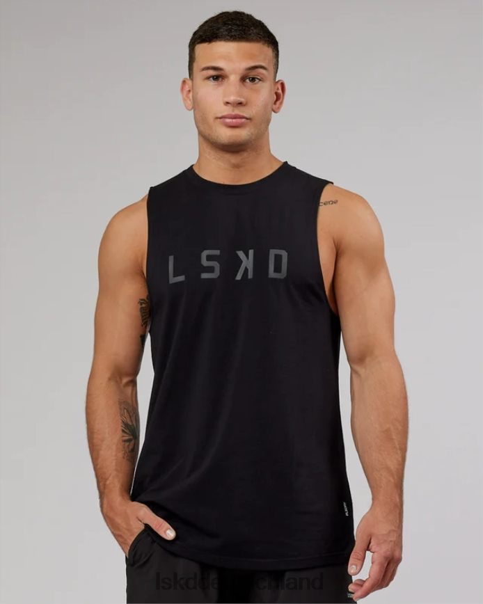 Männer LSKD Power Flxdry Training Fit Tank – Schwarz-Schwarz Bekleidung VD2NLV997