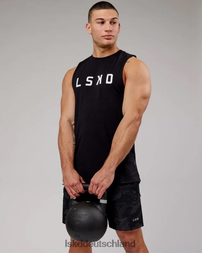 Männer LSKD Power Flxdry Training Fit Tank – Schwarz-Weiß Bekleidung VD2NLV1023