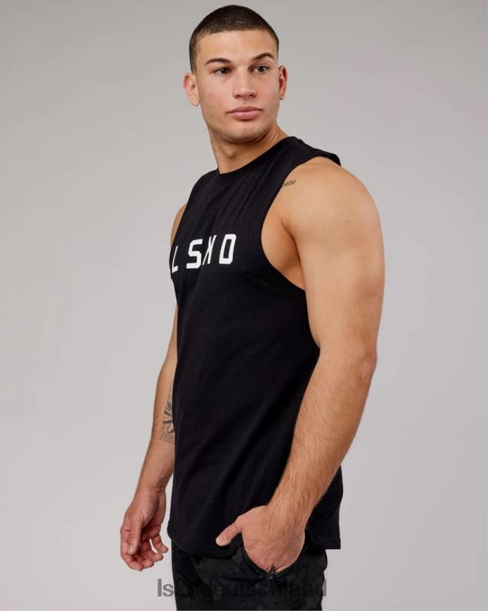 Männer LSKD Power Flxdry Training Fit Tank – Schwarz-Weiß Bekleidung VD2NLV1023