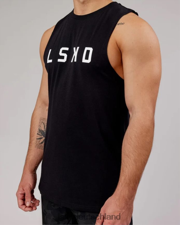 Männer LSKD Power Flxdry Training Fit Tank – Schwarz-Weiß Bekleidung VD2NLV1023