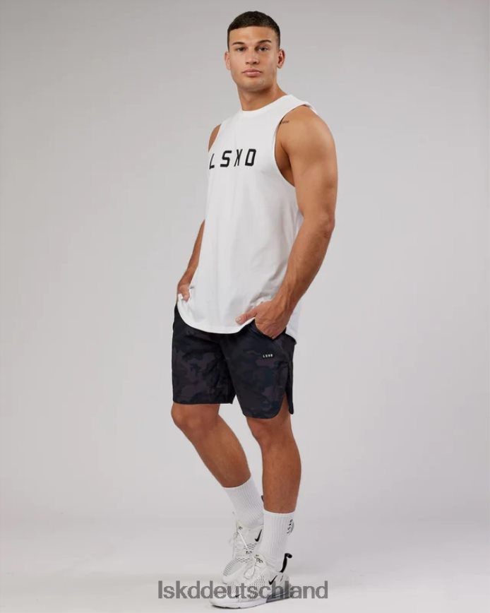 Männer LSKD Power Flxdry Training Fit Tank – weiß-schwarz Bekleidung VD2NLV1024