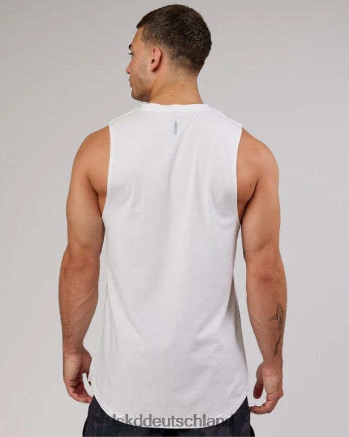 Männer LSKD Power Flxdry Training Fit Tank – weiß-schwarz Bekleidung VD2NLV1024