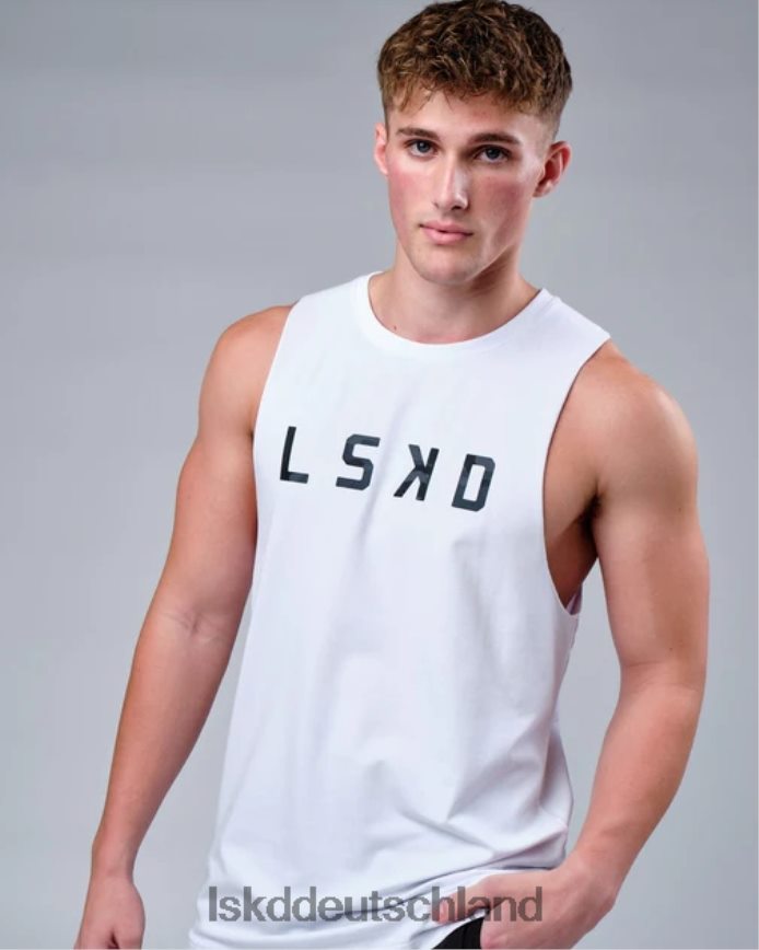 Männer LSKD Rep FLXCotton Training Fit Tank – Weiß-Schwarz-Camouflage Bekleidung VD2NLV1022