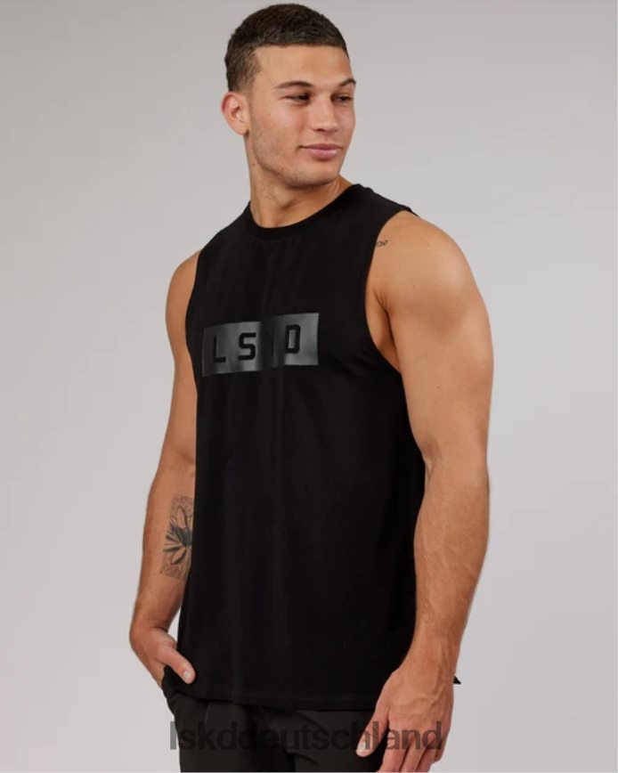 Männer LSKD Strength Flxcotton Training Fit Tank – Schwarz-Schwarz Bekleidung VD2NLV989