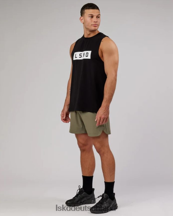 Männer LSKD Strength flxcotton Training Fit Tank – Schwarz-Weiß Bekleidung VD2NLV994